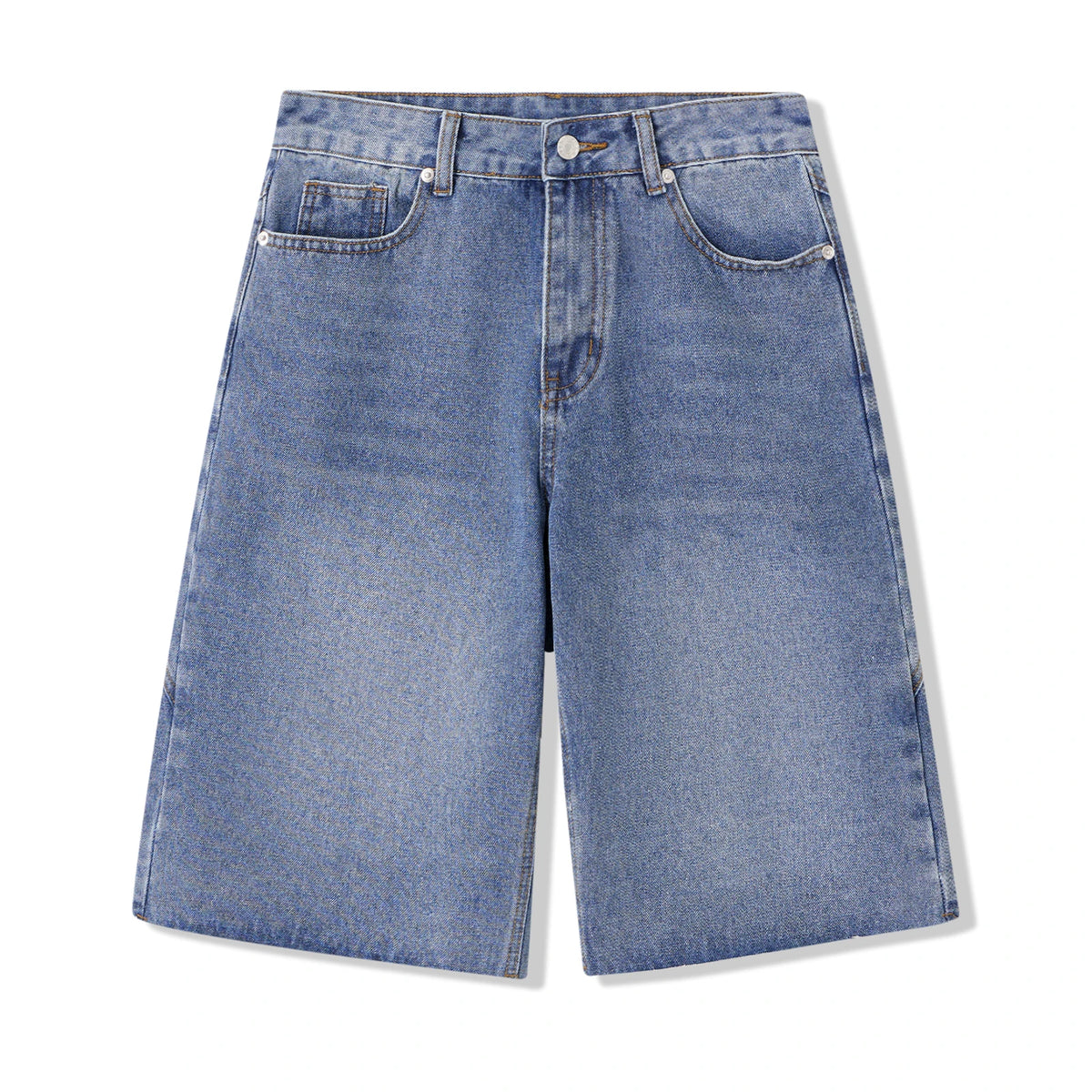Summer Women Wide Leg Cropped Jeans High Waist Loose Fit Mid Pants Daily Casual Denim Pants Streetwear