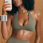 NCLAGEN SoftMotion Minimal Halter Neck Bralette Women's sports bra Gym high support Workout underwear Pilates yoga halter top