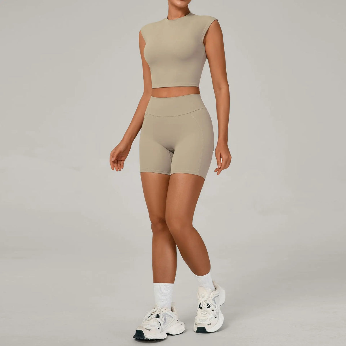 Naked Yoga Sets Women Quick Drying Slim Sports Shirt Fitness Suit Outdoors Sport High Waist Shorts Tight Running Workout Clothes