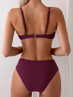 2025 U-wire Bikini Women Sexy Strappy Swimwear Female Solid Swimsuit Bathers Bathing Swimming Swim Suit Beachwear