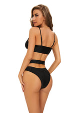 Women Bathing Suit 3 Piece Swimsuit Mesh Kimono High Waist Bikini Bandage Long Sleeve Beach Cover Up Swimwear Black Bikinis