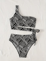 Sexy High Waisted Bikini 2025 Mujer Women's Swimsuit Separate Beach Wear One Shoulder Bathing Suit Padded Swimwear Black Biquini