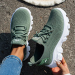 Orange Breathable Knitted Sneakers Women Comfort Slip On Mesh Sport Shoes Woman Plus Size 43 Thick Bottom Vulcanized Shoes Mujer