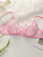 Beautiful Women's Pink and Black brassiere Lace Sexy Lingerie Set Pull Up Bra 2024 New fashionable Women's Clothing