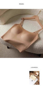 Women's Seamless Bras Top - MOYISU Invisible Chest Pad Camisole Anti-Peep Undershirt with Versatile Strap & Flattering Back Cut