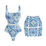 2Pc Retro Print Swimsuit 2026 Sexy Bikini Women Swimwear Push Up Swim Suit Female Bandeau Biquini Bathingsuit Beachwear Cover Up