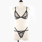Women Sexy Lingerie Sheer Bra Set See-through Babydoll Thong Underwear Sleepwear