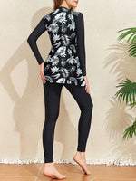 Print Muslim Modest Swimwear Women Swimsuit Burkini Sets Full Cover Islamic Long Sleeve Swimming Suit For Woman Bathing Suits