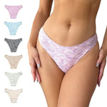 4Pcs/Set Women's Panties Low Rise Briefs Stretch Underwear Female Underpants Colorful Striped Panties Comfort Lingerie S-XL