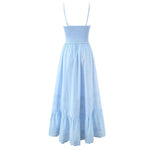 Women's Fashion All-Cotton Strap Long Dress Women's Satin Dress Lace Trim Elegant Evening Wear Dress For Woman Sleeveless GNTG