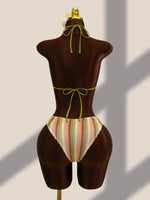 Vintage Black Striped One Piece Swimwear Women 2026 3D Metal Flower Hollow Out Backless Beach Holiday Bathing Suit Swimsuit