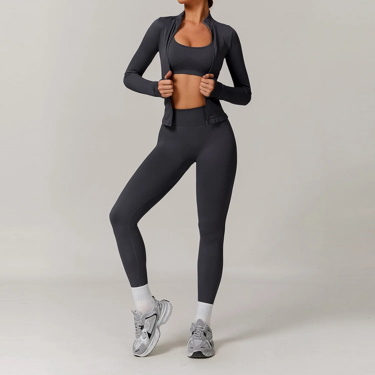 2/3PCS Yoga Set Women Workout Set Seamless Sportswear Gym Clothing Fitness Long Sleeve Crop Top High Waist Leggings Sports Suits