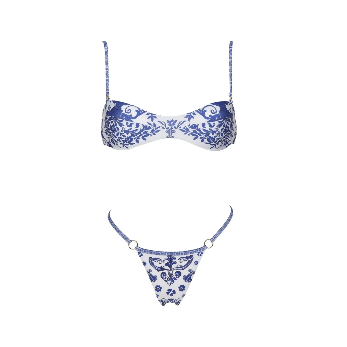 Retro 2Pcs One Piece Swimsuit Women Sexy Bikini Push Up Swimwear Female Halter Swim Suit Bandeau Biquini Beachwear Bathingsuit