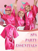 92 Pcs Spa Party Favors for Girls Slumber Party Supplies Kids Satin Robes Sleepover with Gift Bags for Girl Kids Birthday Gifts
