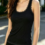 Women's Lace Camisole, Slim Fit Sleeveless Crew Neck Design, Suitable for Summer Wear
