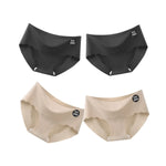 4Pcs/Set Ice Silk Panties Women Low-Waist Stretch Briefs Female Underpants Sexy Lingerie Solid Color Invisible Intimates M-XL