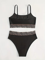New Sexy Black High Waisted Bikinis Two Pieces Swimsuit Women Swimwear Mesh Beach Wear Sporty Padded Bathing Suits Pool Summer