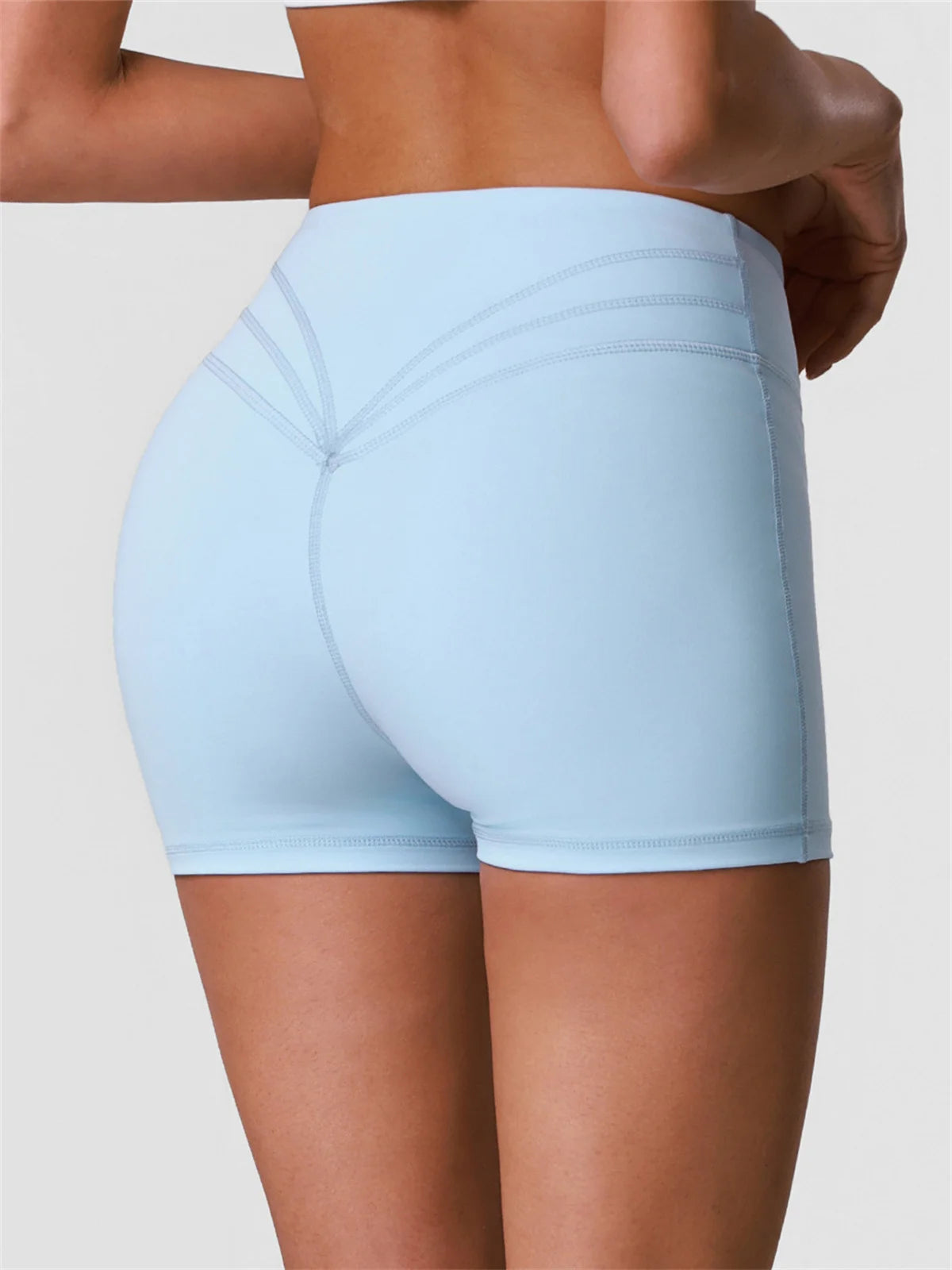 Outdoor Running Yoga Shorts Women Summer Crossed V Waist Hip Lifting Fitness Tight Sports Pants Quick Drying Gym Fitness Shorts
