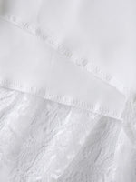 Women Solid Color Patchwork Lace Mini Skirt High Rise A-line Short Pleated Skirts Casual Summer Streetwear