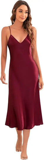 Women's Nightdress Spaghetti Strap V Neck Elegant Luxury Comfortable Breathable Loungewear Relaxing Daily Leisure Classic Style
