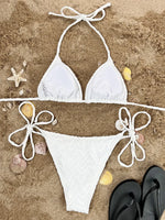 Sexy Wave Wrinkled Halter Brazilian Bikini Female Swimsuit Women Swimwear Two-pieces Bikini set Bather Bathing Suit Swim Lady
