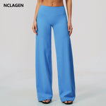 NCLAGEN Womens Wide Leg Pants High Waist GYM Clothes Loose Casual sport Trousers Outdoor Running Fitness Workout Leggings