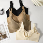 2Pcs/Set Seamless Bras For Women V-neck Non-wire Push Up Bra Comfort Shoulder Straps Padded Underwear M-4XL Intimates