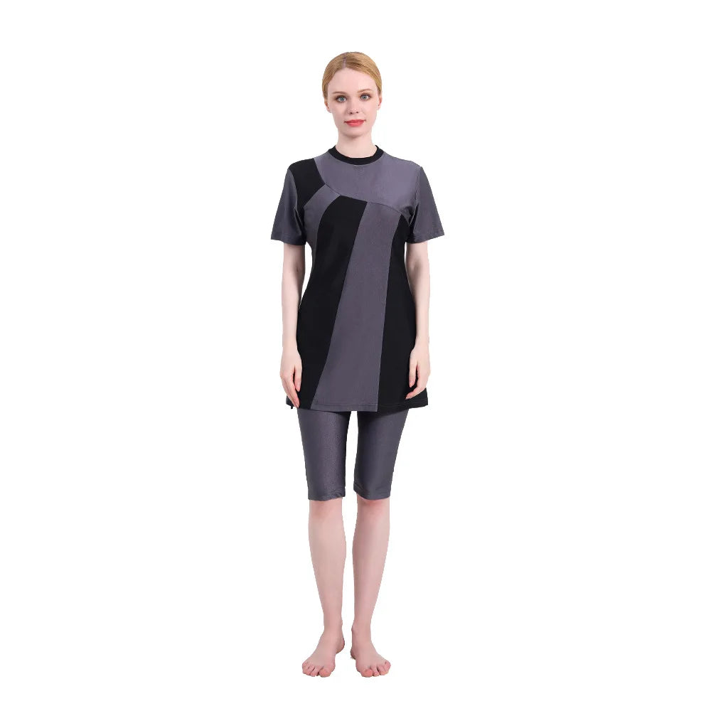 Muslim Swimsuit Burkini with Hijab for Women, Islamic Bathing Suit, Modest Plain Clothing, Swimwear for Muslim Swimming
