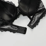 Women's Sexy Embroidered Lace Underwear Set with Steel Ring Padded Strapless Bra Set Adjustable Straps Push-Up Support B6116