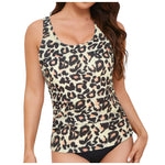 Women Tankini Swimwear Tops Full Coverage Swimsuit Floral Leopard Print Swim Vest Bathing Suit Swimming Suit Summer Beach Wear