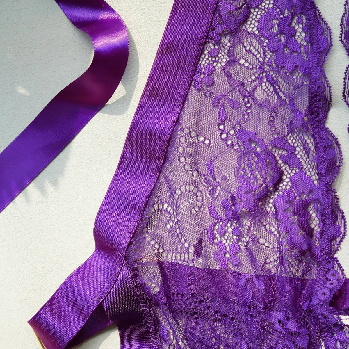 New Purple Sexy Lace Bodysuits Deep V Neck Halter Mesh Solid Color Bodysuits CharmingPure Desire Transparent Flower Print OOB5