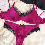 French Thin Cup Lingerie Set Sexy Lace Push Up Bra Fashion Women Silk Fabric Underwear High Quality Intimates Bras and Panties