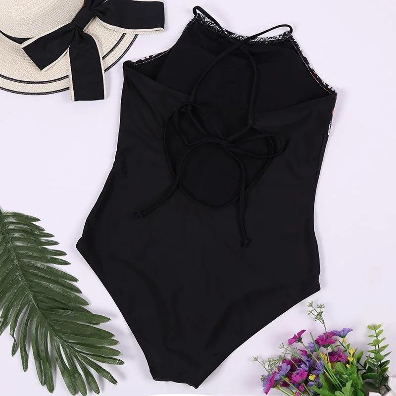 Striped Women One Piece Swimsuit High Quality Swimwear Printed Push Up Monokini Summer Bathing Suit Tropical Bodysuit Female