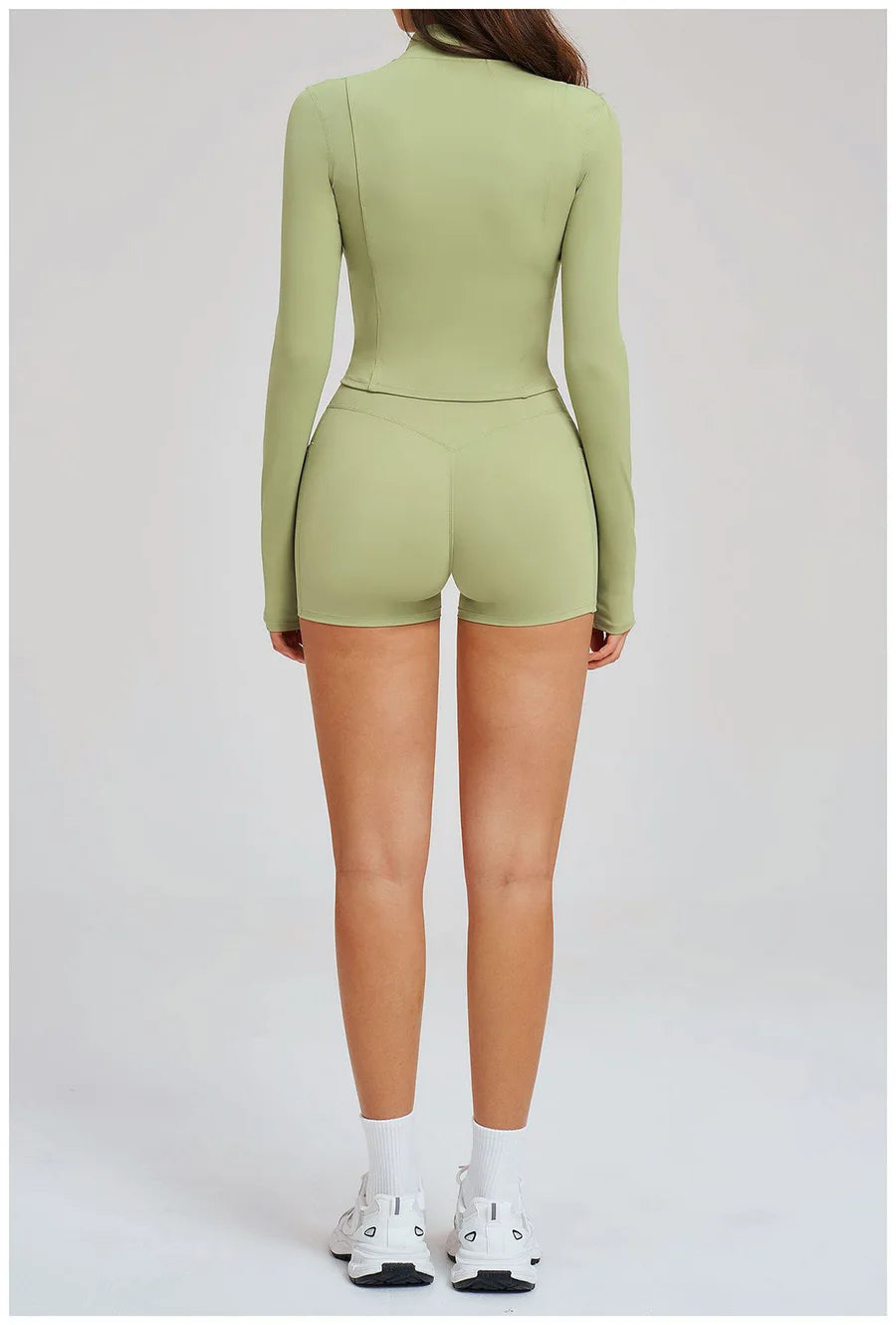 Yoga Suit Women Tracksuit Long-sleeved Jacket Shorts Suit Outfit Gym 2PCS Set Fitness Running Workout Clothes Push Up Sportswear