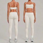 Women's Seamless Yoga Set Sports Fitness High Waist Butt-Lifting Leggings Pants Sets Workout Training Beautiful Back Bra Suits