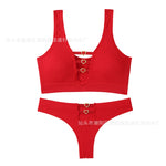 Sexy seamless underwear set push-up bra vest sports breathable push-up set