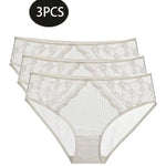 Sexy Underwear, Ultra-Thin Breathable Hollow Lace Underwear, Pure Cotton Crotch, Low-Waist Butt-Lifting Women's Briefs