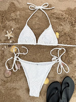 Sexy Wave Wrinkled Halter Brazilian Bikini Female Swimsuit Women Swimwear Two-pieces Bikini set Bather Bathing Suit Swim Lady
