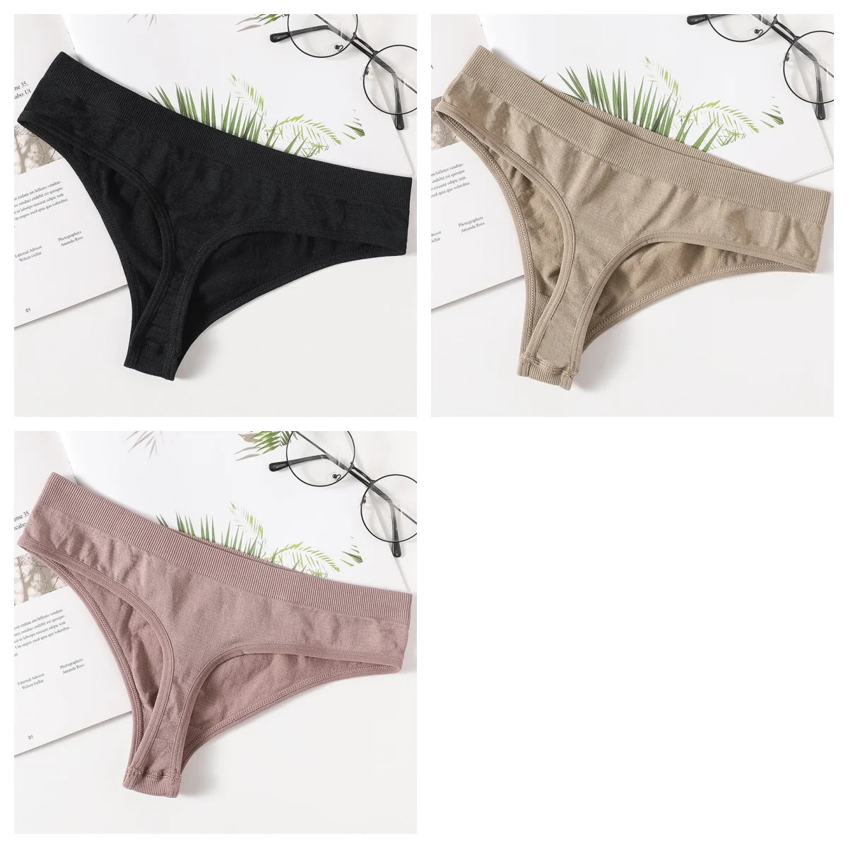 3Pcs/Set Thongs Women's G-String Sexy Female Seamless Underwear Breathable Panties Soft Sexy Lingerie Comfort Intimate