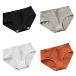 4Pcs/Set Women Cotton Panties Low Waist Briefs Breathable Comfort Underwear Sexy Lingerie Solid Color Underpants Intimates M-XL