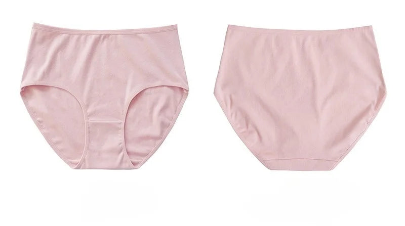 3Pcs/Set Cotton Panties Women Sexy Lingerie Plus Size Women's High Waist Briefs Solid Color Panty Breathable Underpants XS-2XL