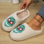 Women Cartoon Plush Slippers Winter 2024 Halloween Style Non Slip Warm Winter Home Slippers Ladies Casual Soft Sole Cotton Shoes