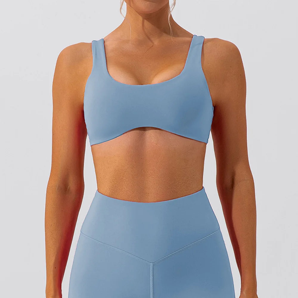 Women's Yoga Sport Bra Tight Fitting Gym Underwear Tops Scrunch Butt Booty Fitness Running Speed Drying Workout Sports Bra