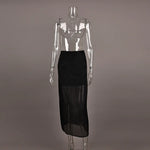 Trendix See Through Mesh Patchwork Skirts Women Fashion High Waist Casual Commuting Streetwear 2025 Vacation Party Elegant Skirt