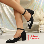 2026summer New Heel Pointed Toe Strap High-Heeled Sandals Women's Bow Pumps