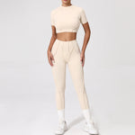 2PCS Yoga Suit Sports Set Women Quick-Drying Gym Set Women Tracksuit Running Workout Long Sleeve Sports Shirt Yoga Clothing