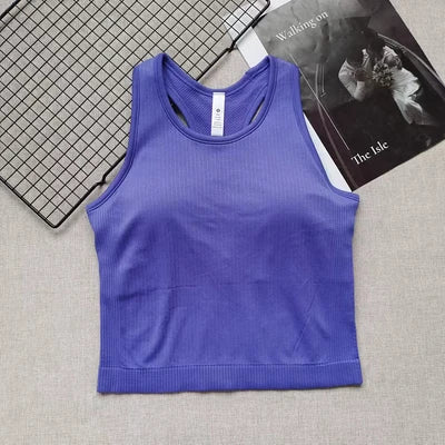 Sports Short Vest Sleeveless, Breathable, Sweat-Absorbent, Wearing Running and Fitness Training Yoga Clothes.