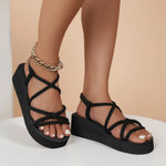 Women Summer Wedges Sandals Light Weight Indoor Street Platform Shoes Thick Sole Bohemia Style Girls Student Beach Sandalias
