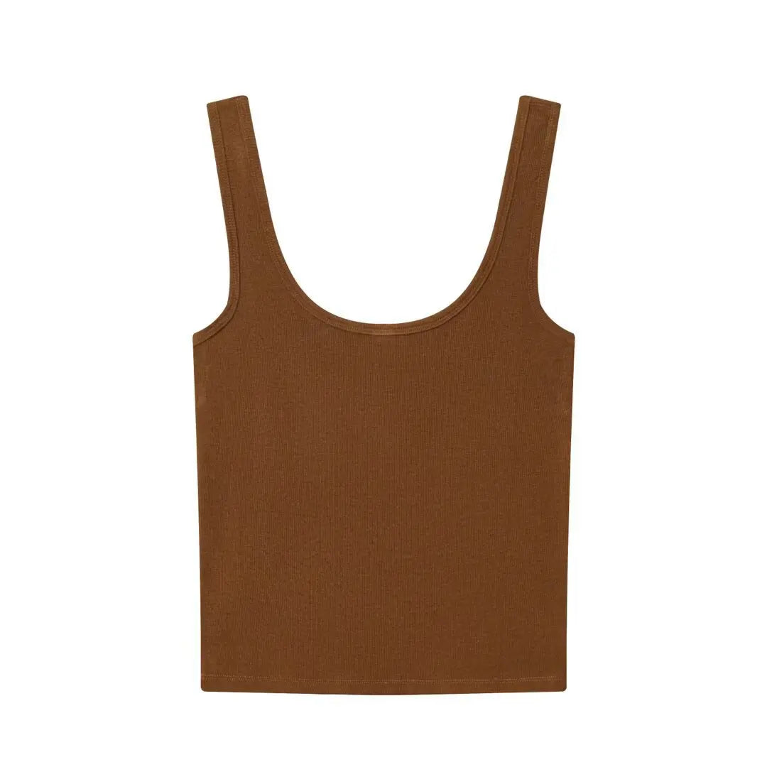 Women's Casual Fashion Strap Simple Versatile Round Neck Camisole Top Fashion Style Backless Deep V Sleeveless top elegant WBG2
