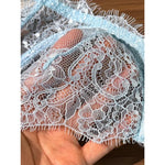 Ladies' Basic Style Thin Lace Bra and Panty Set Seamless Single Layer Eyelet Underwear Comfortable Intimate Apparel